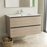 Badkamermeubel 100 cm + wastafel, Karo, walnut