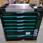 Professionele gereedschapskar, 7 lades gevuld Wohrstahl, groen/zwart