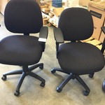 2x Bureau stoelen met wielen, zwart