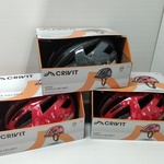 3x Kinderfietshelm met achterlicht, Crivit, rood/antraciet