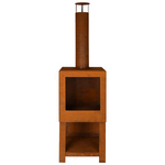 Terraskachel roest met houtopslag, Esschert Design, FF298, roest