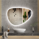 Spiegel asymmetrisch 100×70  +Led en verwarming, Karo