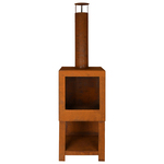 Terraskachel roest met houtopslag, Esschert Design, FF298, roest