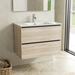 Badkamermeubel 80 cm + wastafel, Karo, natural oak