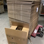Pallet ca.100 verzenddozen 59x39x18cm dubbelgolf, bruin
