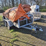 Aanhangwagen met olieschermen., Vawe, 1500