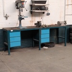 Werkbank v.v. bankschroef en slijper