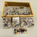 Ca. 38x Cassettes met trommelstenen mix split