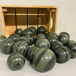 Ca. 23x Jaspis groen bollen