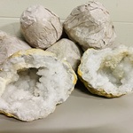 6x Bergkristal geodes