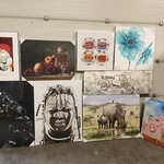 9x Diverse schilderijen