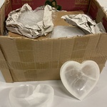 Ca. 20x Seleniet schalen hartvorm, wit