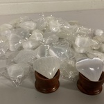 Ca. 50x Seleniet hartjes wit