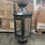 3x Ijzeren tuinlantaarn hoogte 100 cm