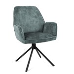 2x Roterende eetkamerstoel, Velvet, ocean