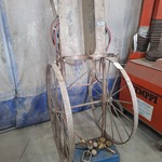 Branderset op steekwagen