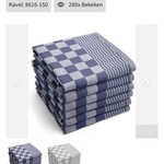 Ca. 288x Professionele Horeca Theedoek, Blauw / Zwart