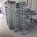 5x Diverse werkplaatskast