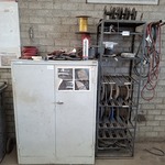 Werkplaatskast en materiaalstelling