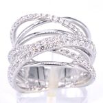 Witgouden design ring met diamanten