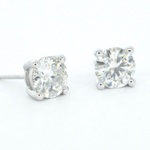 Witgouden diamanten oorbellen van 2.00 carat, (lab grown)