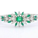 Armband met smaragden en marquise geslepen diamanten
