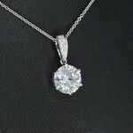 Witgouden solitaire hanger met een diamant van 1.50 carat, (lab grown)