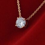 Rose gouden collier met een diamant van 1.00 carat, (lab grown)