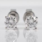 Witgouden diamanten oorbellen van 0.60 carat, (lab grown)