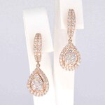 Rosegouden druppelvormige oorhangers met briljant geslepen diamanten