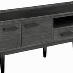 Tv-meubel, zwart acaciahout