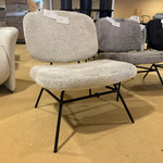 Fauteuil, beige stof, zwart onderstel