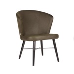 Fauteuil, army microvezelstof, metalen onderstel