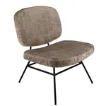 Fauteuil, taupe stof, zwart metalen onderstel