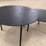 Set van 2 salontafels, zwart, zwarte poten