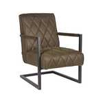Fauteuil, army microvezelstof, metalen onderstel