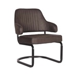 Fauteuil, antraciet microvezelstof, metalen onderstel