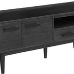 Tv-meubel, zwart acaciahout