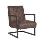 Fauteuil, antraciet microvezelstof, metalen onderstel