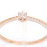 Rosegouden ring solitaire met een briljant geslepen diamant