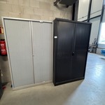 2x Roldeurkast, zwart en grijs