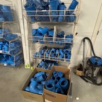 4x Draadmand met PVC bochten en t-stukken, DykaSono, blauw