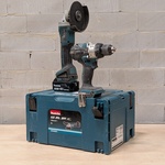 Accu haakse slijper met accu schroevendraaier, Makita DG504, Makita DH