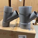 4x Doos T-stuk, Wavin Wadal, 3003177 en 3003165