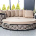 Loungebed, Cot, wit, beige