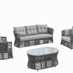 Loungeset, Gundo, antraciet, grijs