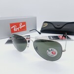 Rayban zonnebril Aviator large metal silver green polarized