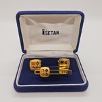 Isetan goldplated manchetknopen + stropdas houder