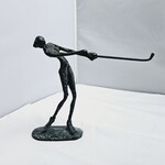 Bronzen figurine vrouwelijke golfer