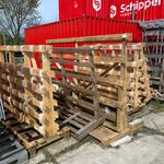 6x Houten kozijn-/glasbokken